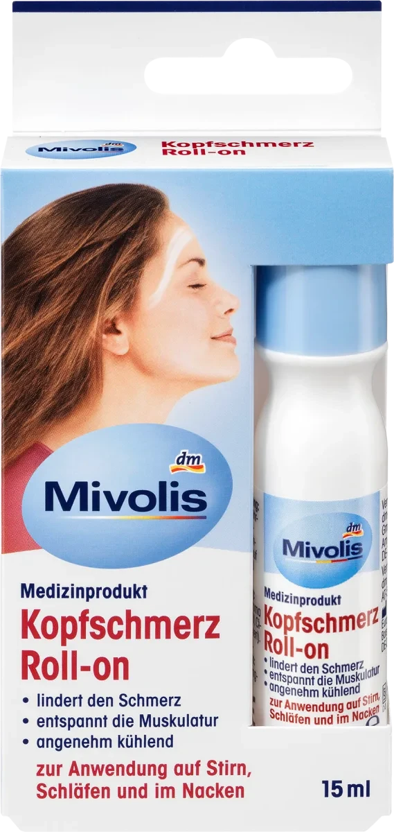 Кульковий стик від головного болю Mivolis Kopfschmerzen Roll-on, 15 мл.