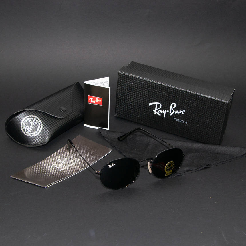 Сонцезахисні окуляри RAY BAN Oval carbon series (арт. RB3547) чорні, фото 1