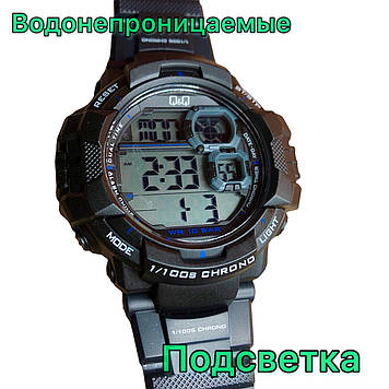 Водонепроникний протиударний годинник чоловічий із підсвіткою Q&Q 10 АТМ Оригінал