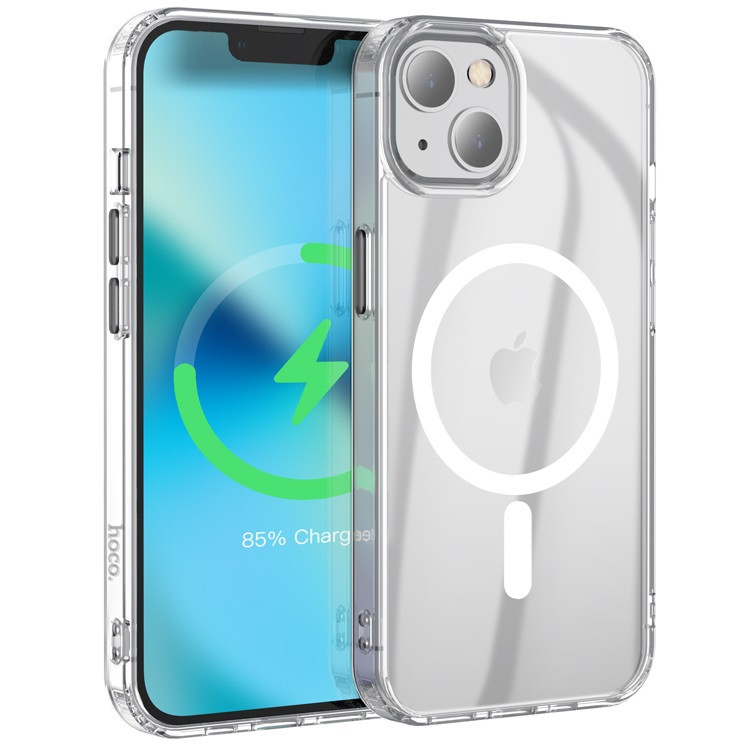 Чохол бампер із магнітом для Apple iPhone 13 mini 5.4" HOCO Transparent TPU magnetic Прозорий