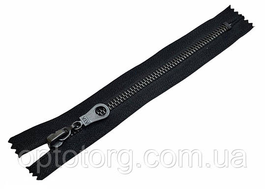 Блискавка металева Чорна 16см Тип5 кишенькова Kiwi, фото 1