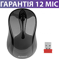 Безпровідна мишка A4Tech G3-280A сіра, працює на будь-яких поверхнях, миша для ПК и ноутбука