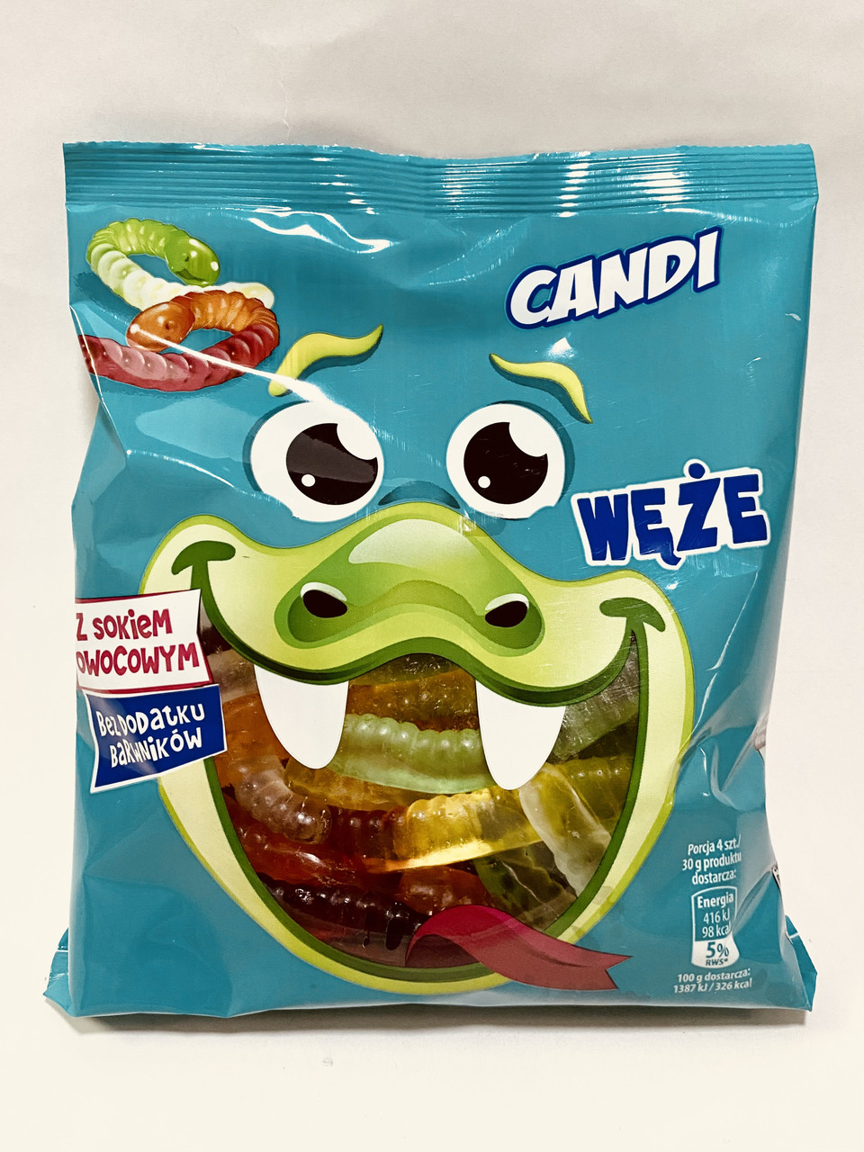 Конфети жовчні хробаки Candi WEZE з фруктовим смаком 200 г