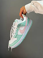 Кроссовки женские Nike SB Dunk Low Mint Pink мятные найк кожаные низкие стильные на весну