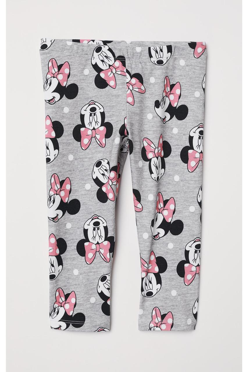 Лосини 3/4 сірого кольору в принт Мінні H&M 110см, фото 1