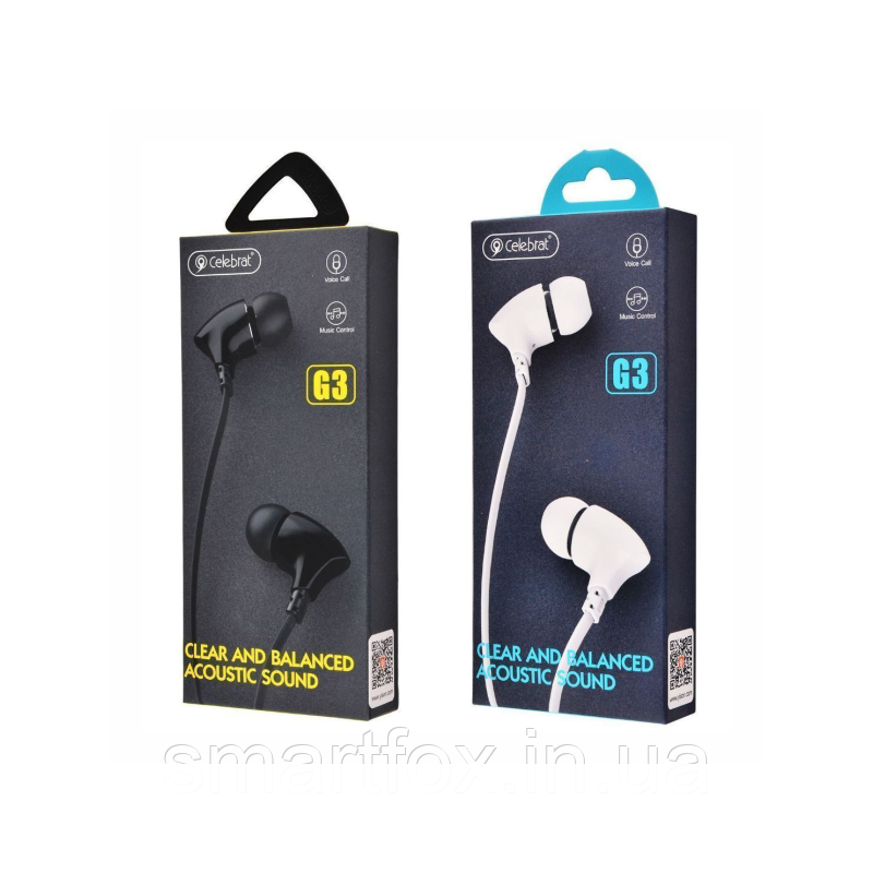 Навушники вакуумні з мікрофоном Celebrat G3