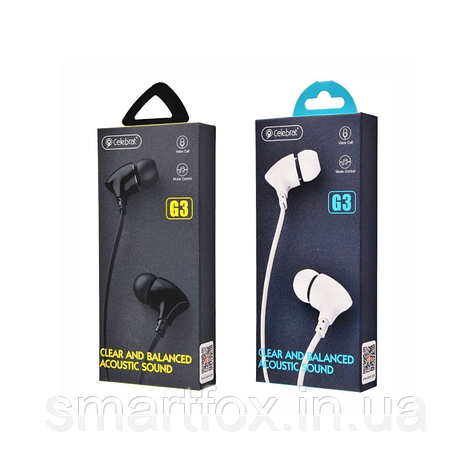 Навушники вакуумні з мікрофоном Celebrat G3, фото 1