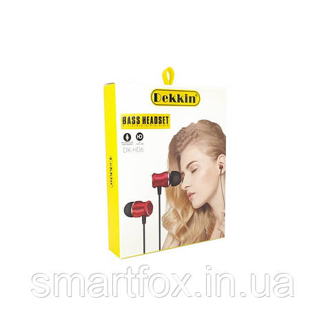 Навушники вакуумні з мікрофоном DEKKIN DK-H06, фото 1