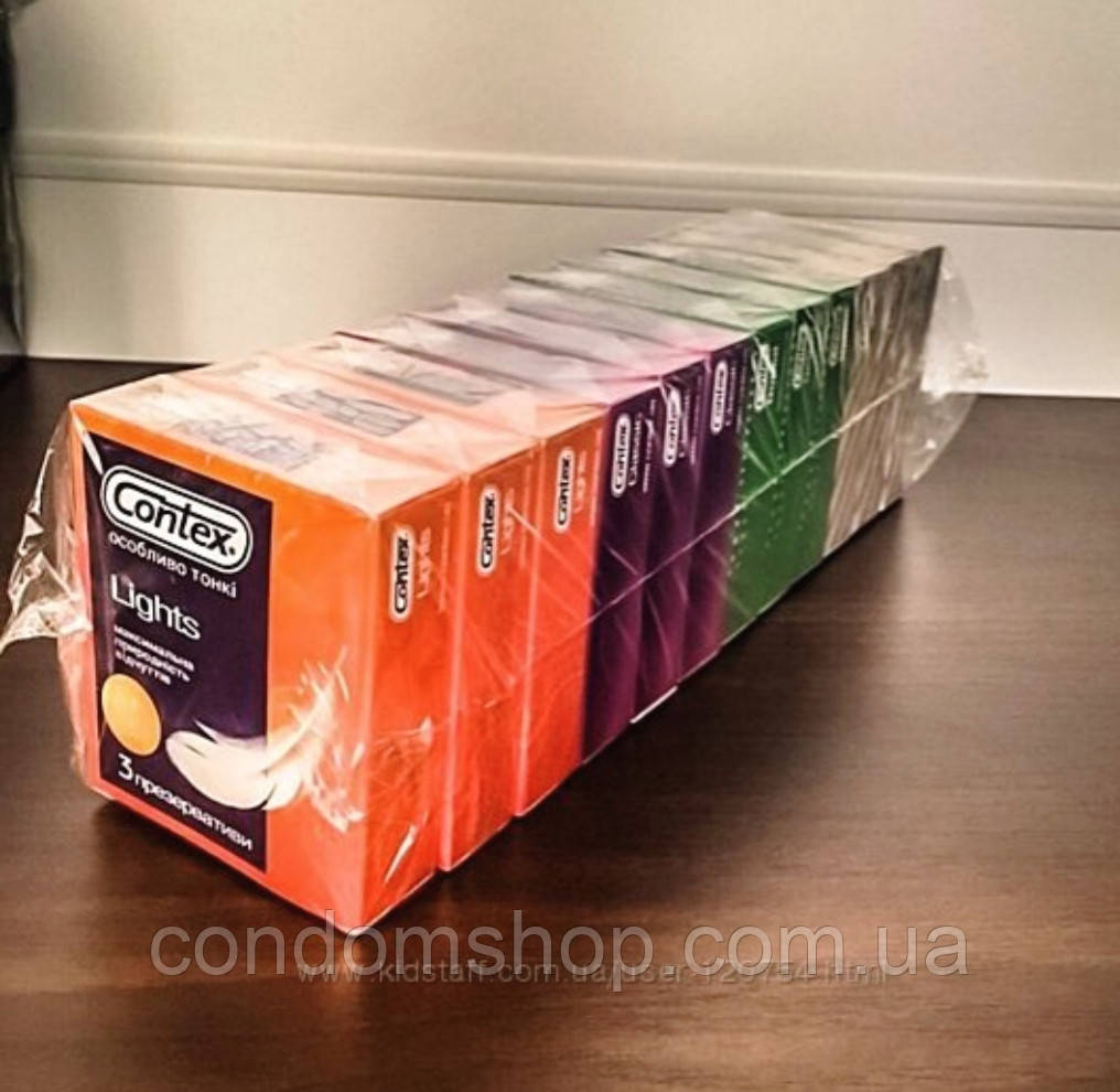 Набір презервативи Contex Контекс 36 шт 12 упаковок до 2027 .Сімейний блок.Опт і роздріб.