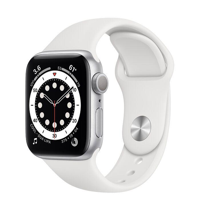 Смарт-годинник Apple Watch Series 6 GPS 44 mm Silver Aluminum Case w. White Sport B. (M00D3)