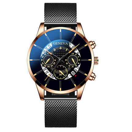GENEVA годинник чоловічий кварцовий сталевий ремішок, фото 2