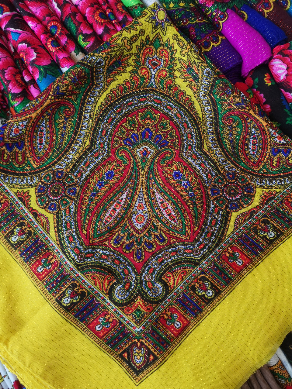 Головной платок с люрексом желтый - турецкий стиль - купить по лучшей ...