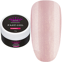 Полигель Fast Gel Master Professional Shimmer 02, 15 г персиковий з золотим шиммером