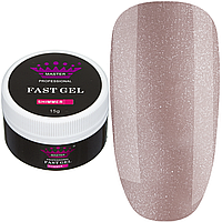 Полигель Fast Gel Master Professional Shimmer 03, 15 г бежевий з золотим шиммером