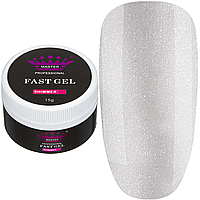 Полигель Fast Gel Master Professional Shimmer 04, 15 г напівпрозорий з золотим шиммером