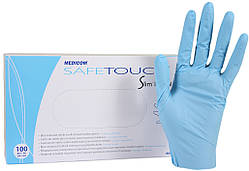Нітрилові рукавички 5г/м2 (100шт/уп) Медиком SafeTouch® Slim Blue om M