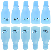 Прищіпки для зняття гель лаку 10 шт, блакитні