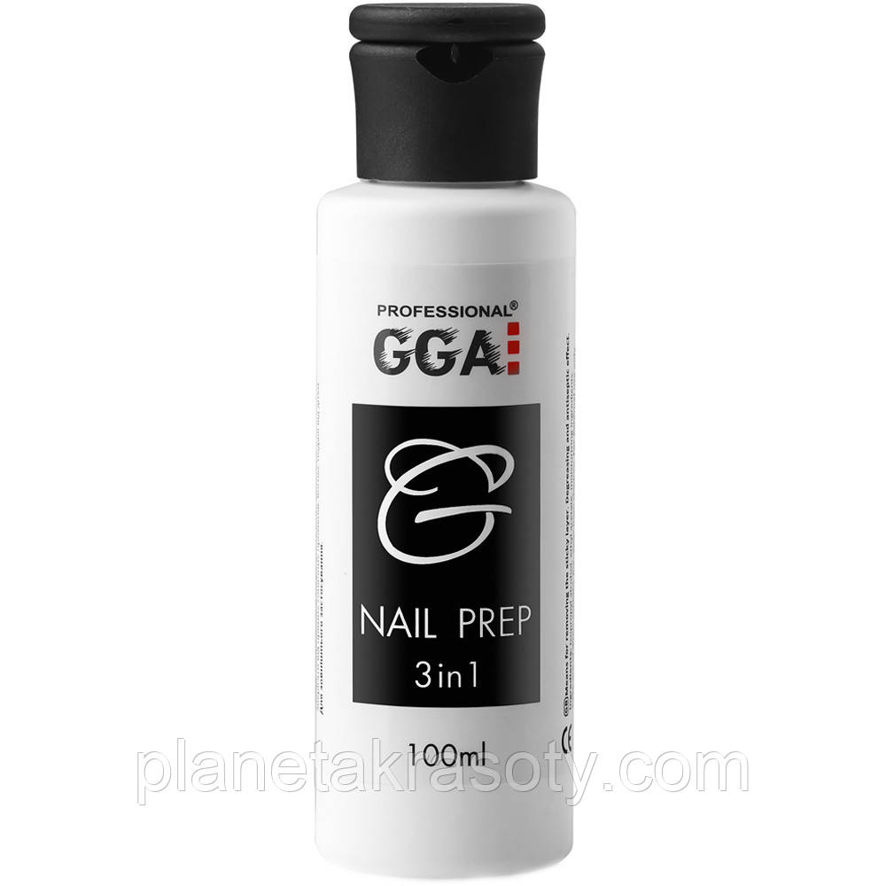 Рідина 3 в 1 для зняття липкого шару, знежирювачах, дегидратор GGA Professional, 100 мл