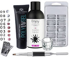 Стартовий набір для нарощування нігтів полигелем Global Fashion