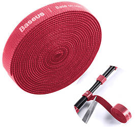 Липучка органайзер для дротів Baseus Rainbow Circle (3m). Red