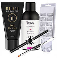 Стартовий набір для нарощування нігтів полігелем Milano