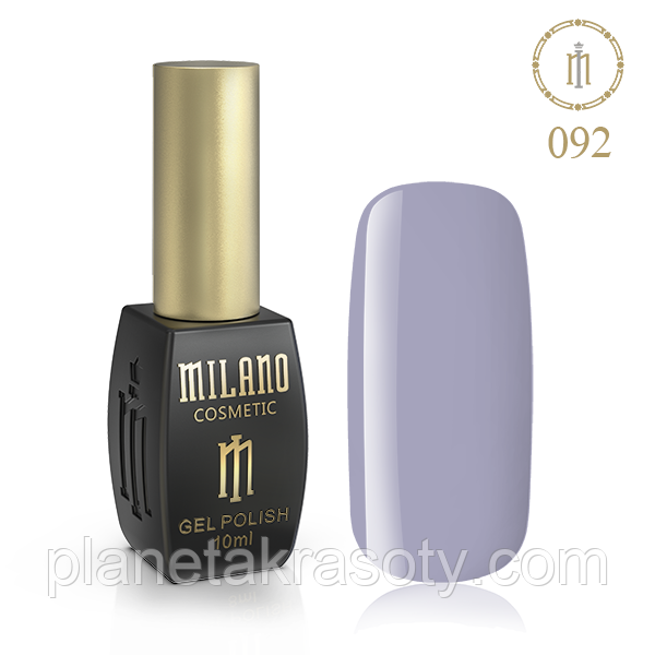 Гель Лак MILANO 10ml № 092 (Сірий Шовк)