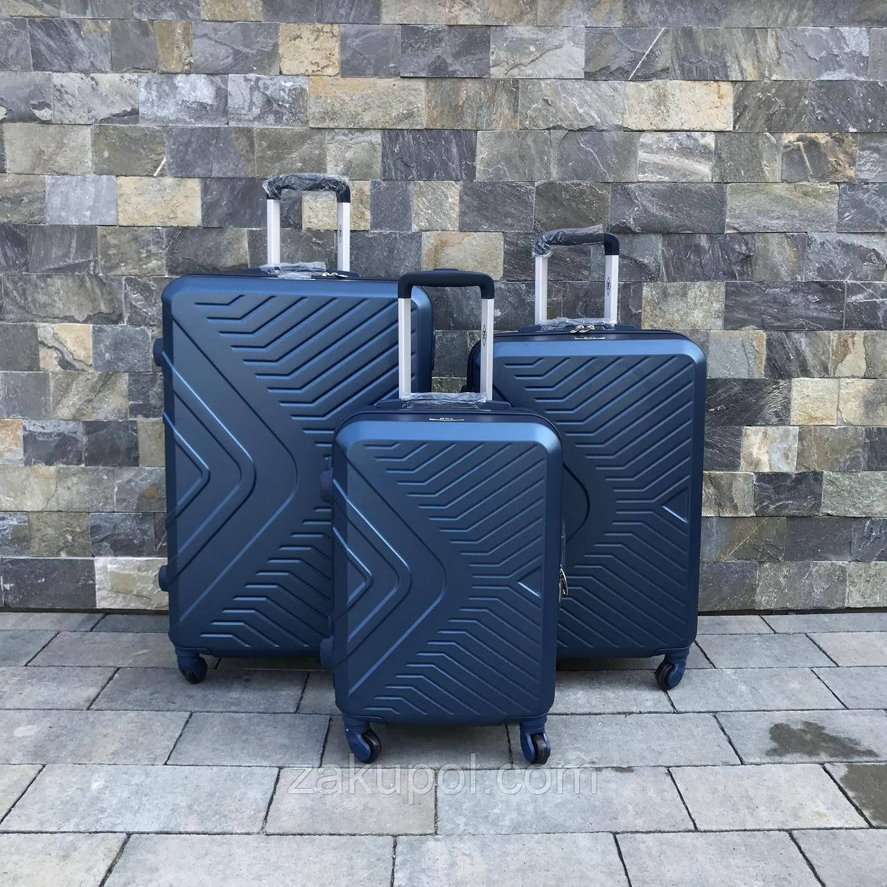 Комплект дорожніх валіз RGL X-1 синій 3в1 L+M+S, фото 1