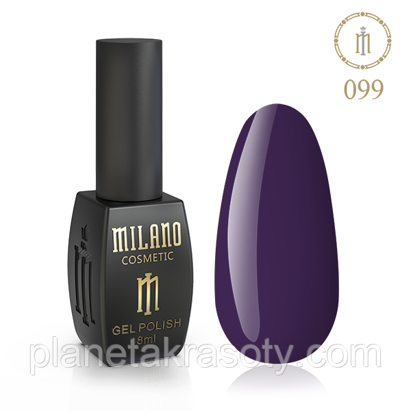 Гель Лак MILANO 8 Мл № 099 (Глибокий Глициновый), фото 1
