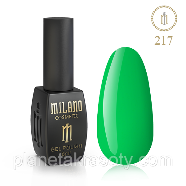 Гель Лак MILANO 8 Мл № 217 (Зелений Спалах), фото 1