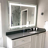 Дзеркало настінне 70x60 см з фронтальною LED підсвічуванням. Дзеркала з лед підсвіткою для ванної кімнати, фото 2