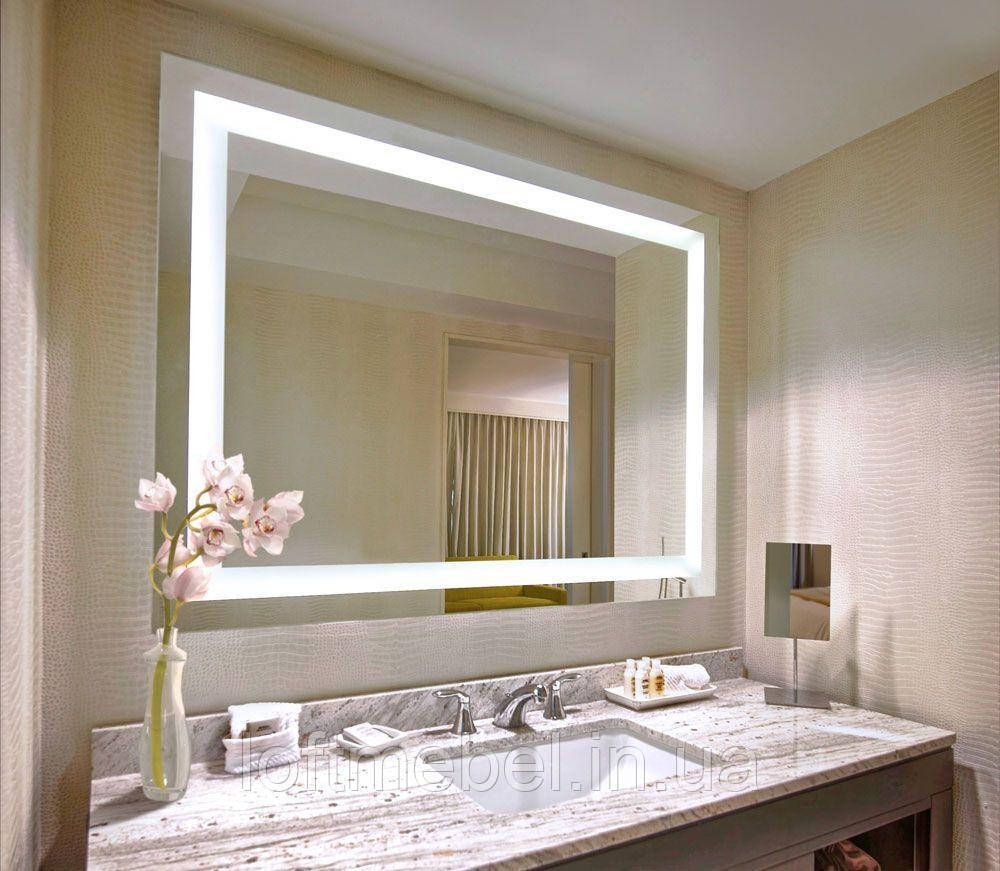 Дзеркало настінне 70x60 см з фронтальною LED підсвічуванням. Дзеркала з лед підсвіткою для ванної кімнати