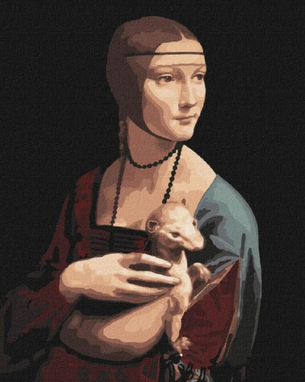 Картина за номерами Дама з горностаємо Леонардо так Вінчі 50х40 см Ідейка