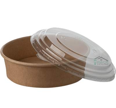 Упаковка картонна кругла 500мл (салатник жиростійкий) - 50шт