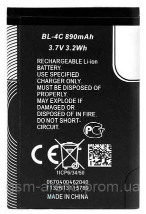 Аккумуляторная батарея Nokia BL-4C (890mAh) 1006, 1202, 1203, фото 2