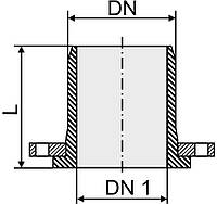 Патрубок НПВХ фланец-гладкий конец