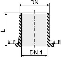 Патрубок НПВХ фланець-гладкий кінець