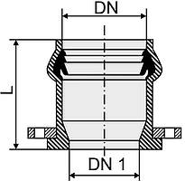Патрубок НПВХ фланець-розтруб