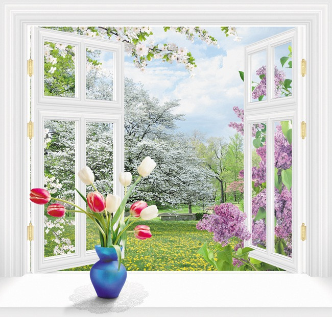 Фотообои *За окном весна* 140х145 - фото 1 - id-p259757266