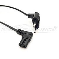 Кабель живлення 220V, 0.5m, 0.5 mm, 2 pin (для побутової техніки), Black, 90° OEM Q50/500 (мідь)