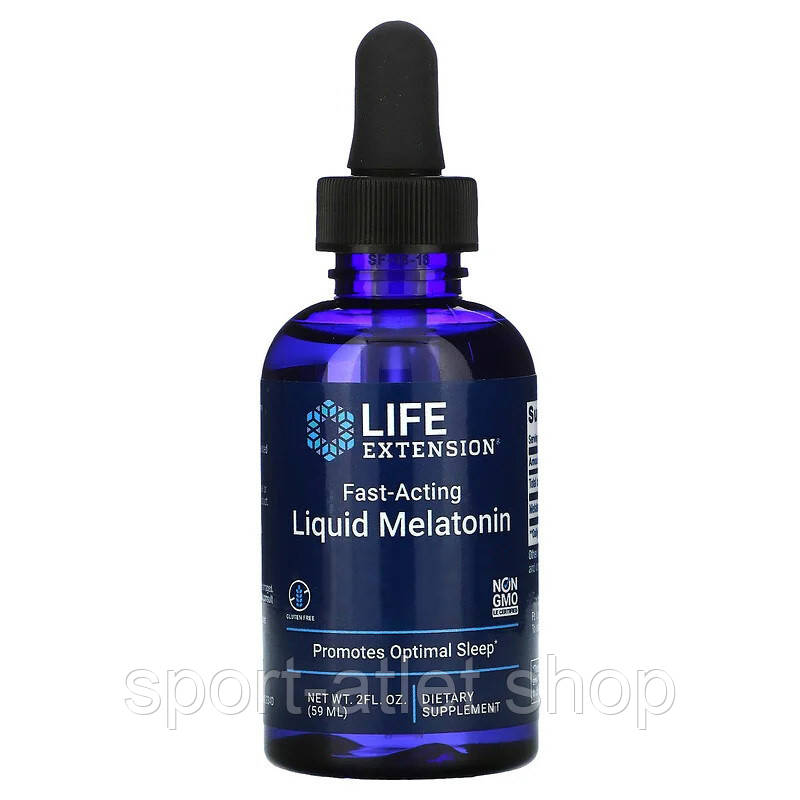 Натуральна добавка Life Extension Fast-Acting Liquid Melatonin, 59 мл - Ваніль-цитрус, фото 1