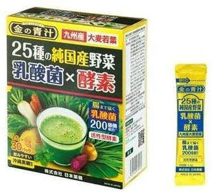 Nihon Yakken Kin no Aojiru аодзіру з ячменю острова Кюсю, 25 видів овочів 20 млрд молочнокислих бактерій, 30 саше. До 03/2028