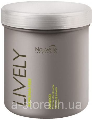 Освітлювальна пудра для волосся без аміаку Nouvelle Lively Bleaching Powder Ammonia Free, 500 ml