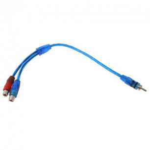 Аудіокабель перехідник-сплітер Alitek RCA Male — 2 x RCA Female, Red/Blue, фото 1