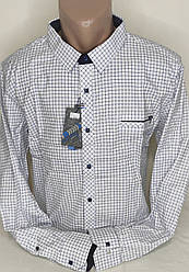 Сорочка чоловіча Mir Taron vd-0005 біла клітинка трансформер батальна стрейч коттон Туреччина 4XL