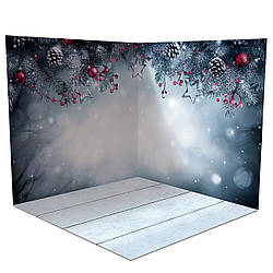 Новорічний кутовий фотофон, вініловий 120х120см, Frontlit 450 г/м2 №58509