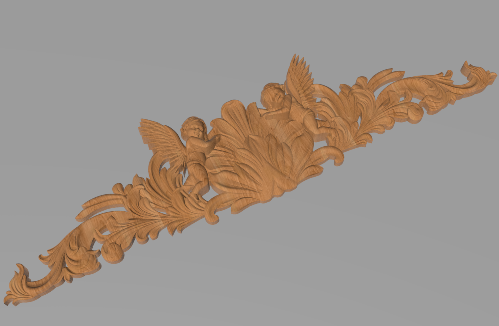 Корона різьблена з дерева/ Дерев'яний різьблений декор для меблів/ Код КОР8, фото 1