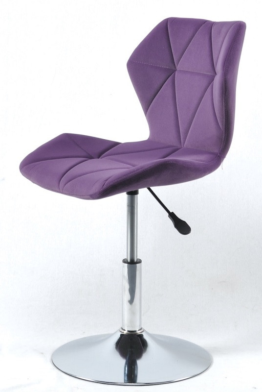 Стілець Torino CH-Base пурпур 1013 оксамит на хромованому млинці D-385 mm, поворотний із регулюванням висоти, фото 1