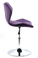 Стілець Torino CH-Base пурпур 1013 оксамит на хромованому млинці D-385 mm, поворотний із регулюванням висоти, фото 8