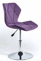 Стілець Torino CH-Base пурпур 1013 оксамит на хромованому млинці D-385 mm, поворотний із регулюванням висоти, фото 2