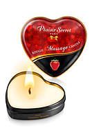 Массажная свеча-сердечко возбуждающая с ароматом клубники Plaisirs Secrets 35 мл Talla